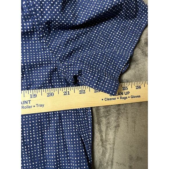 American Eagle Shirt Mens Large Button Down Seriously Soft Navy Blue Dot - Picture 4 of 6